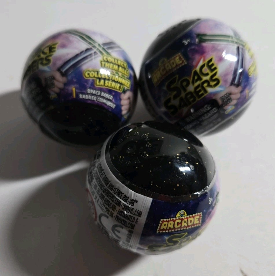 3 ORB Arcade Space Sabers Blow Up Blind Capsule – Auto Inflates 15″