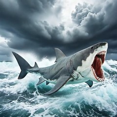 Megalodon Shark Toy Action Figure 6″ Small Animal Figurine Doll Gift for Kids