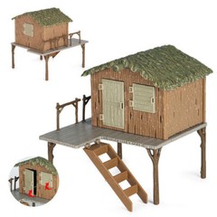 1/18 Scale Diy Small Wooden House Scene Props For Figure Model Kid Emulation Toy