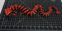3D Printed Crystal Dragon -PLA- Black and Red – 2 Ft Long – Articulated dragon