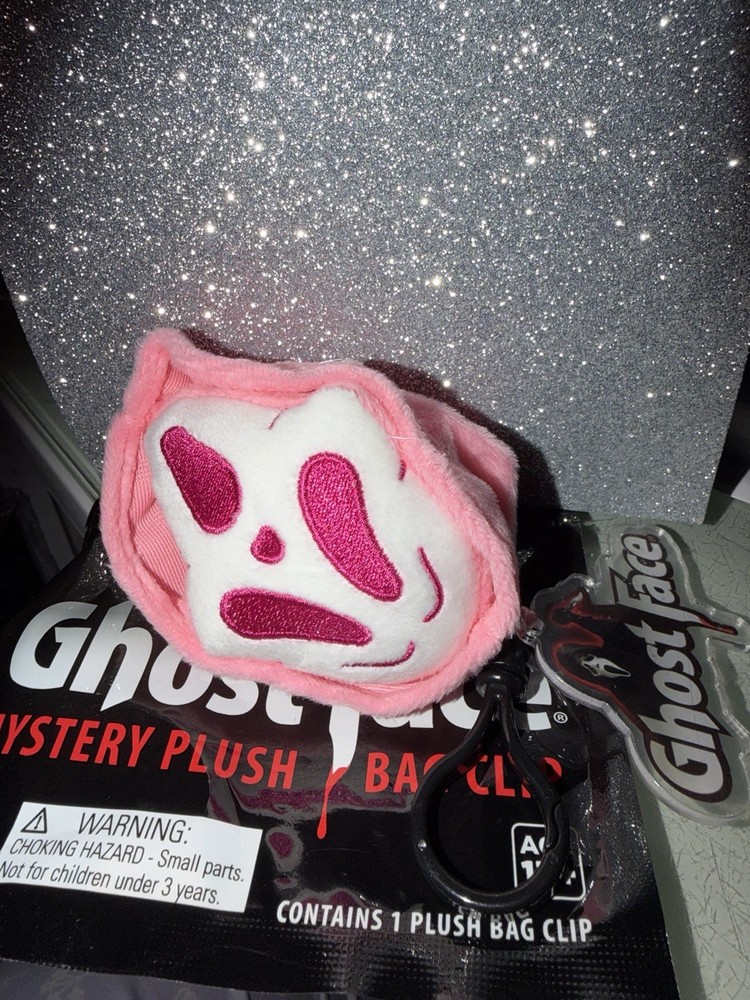 Culturefly Ghost face Mystery Plush Bag Clip – Pink Ghost Face