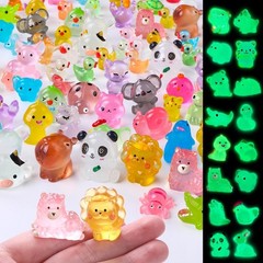 60PCS Miniature Resin Animals – Luminous Party Favors & Garden Accents
