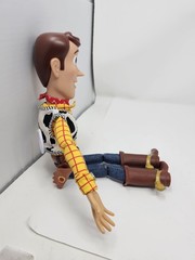 Disney Pixar Thinkway Toy Story Woody Pull String Talking Doll 15” NO HAT, WORKS