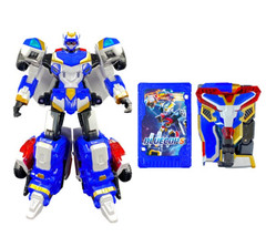Metal Cardbot S Season 2 Blue Cop Transformer Robot Police Car Figure Toy