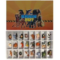 24Pcs Italian Brainrot Tung Tung Sahur Figures Doll Tralalero Tralala Bombardino