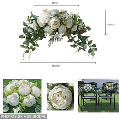Wedding Arch Flowers, 30 Inch Rustic Artificial Floral Swag for Door Lintel, Gre