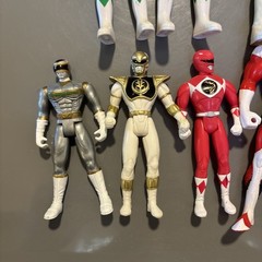 Vintage Lot of 1990s Power Rangers Action Figures – Red Green Blue Black White