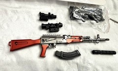 💥Manseiko Metal Miniature Gun AK-47 Assault Rifle ~8” 1:6 w/Rmv Silencer & Mag