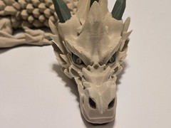 3d Printed Dragon-two Color-Tan & Olive Green-29 Inches Long