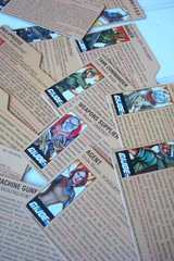 25 PC Variety LOT Hasbro GI Joe File Cards Black Back Factory Cut Vintage ?