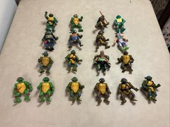 Teenage Mutant Ninja Turtles TMNT Vintage 18 Total Figures 6 Are Soft Heads.