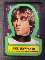 VTG STAR WARS TRADING CARD LOT LUKE SKYWALKER RC BLUE BORDER #1,STICKER 1977 RED