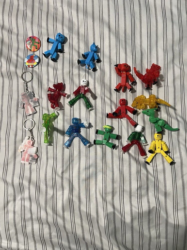 Stikbot Lot Figures Animals Dinosaurs Translucent Stop Motion Toy Bundle