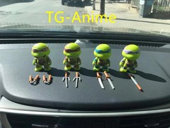 4pcs Teenage Mutant Ninja Turtles TMNT Mini Action Figure Car Dashboard Decor