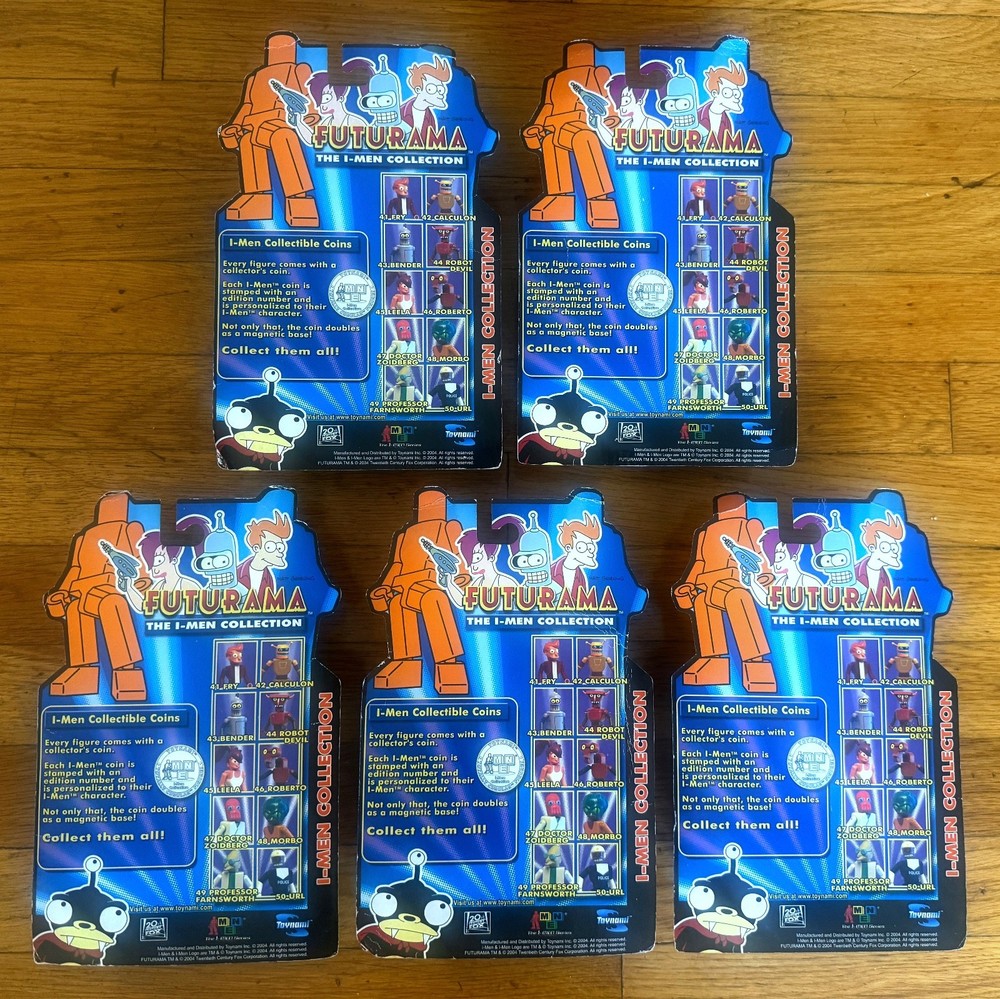 Vintage Futurama Toynami I-Men Toy Figure Lot Bender, Robot Devil, Zoidberg Set