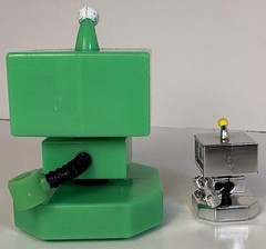 Lankybot Lankybox Mystery Figure Green & Silver Robots GLOW Lot of 2