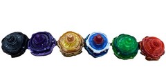 Beyblade Lot Of 6 Metal And Plastic Black Blue Purple Green Orange Gold Spinners