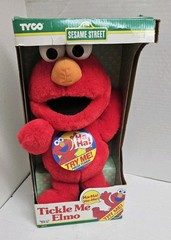 1996 Tyco Tickle Me Elmo Sesame Street Laughs, Shakes When Tickled New
