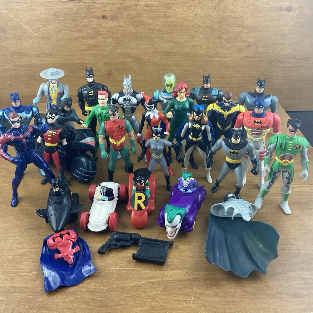 1990’s Batman Action Figure Lot Harley Quinn Poison Ivy Robin Joker Mr. Freeze