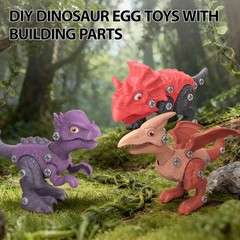 Dinosaur Toys for 3 4 5 6 7 8 Year Old Boys,3 Pack Hatching Dinosaur Eggs wit…