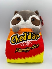 Cheddar Chips Flaming Hot Parody Pals Chip Bag Racoon Plush Toy 10.5″ Fiesta NWT