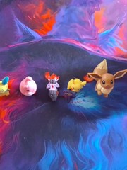 Vintage Lot Pokemon Nintendo Mini Figures & Eevee & Pokeball Free Shipping!!