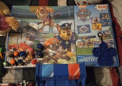 Huge Lot of Paw Patrol Figures, stuffed animals, books, mini paws, (see pics)