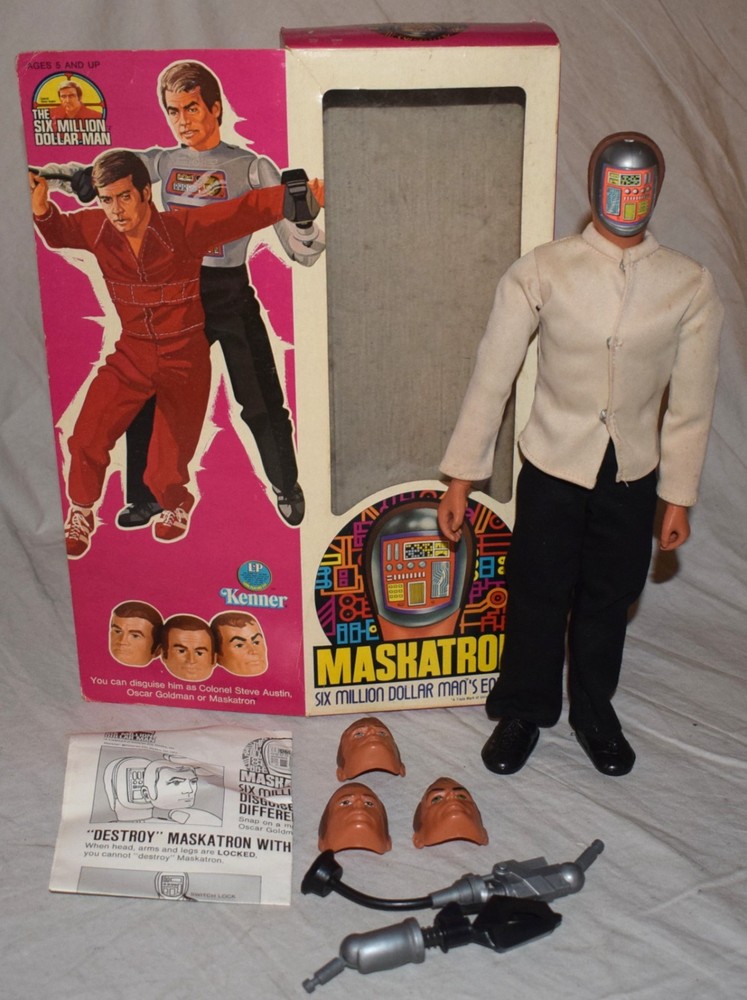 Vintage 1976 Kenner Maskatron Action Figure in Original Box – Six Million Dollar