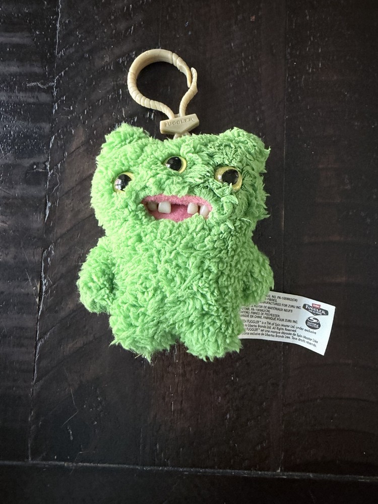 Original Fuggler Keychain Series 5 Green 3-Eye Monster Plush 12cm