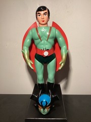 RARE VINTAGE DEVILMAN 11″ 1970s SOFUBI w/MASK & Card Zollmen Bullmark Popy Nagai