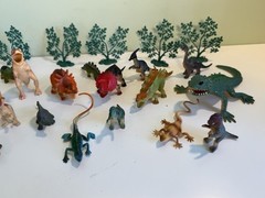 25 Piece Lot VNTG Plastic Dinosaur Toys & Trees Multiple Species-China 1993-2001
