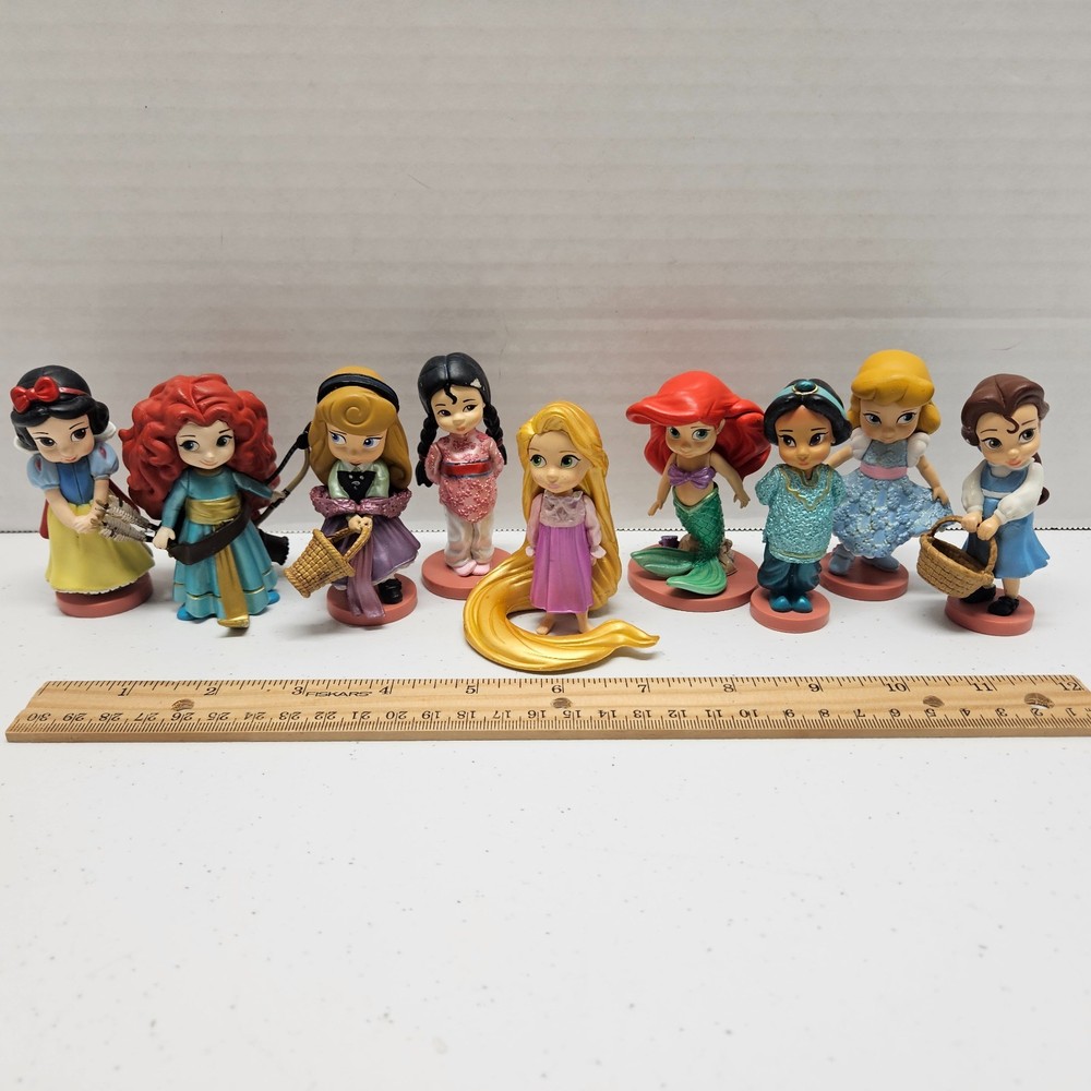 Disney ANIMATORS COLLECTION PVC Mini Figure Lot of 9 – Princess Toddler Cake Top