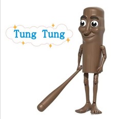 Funny Brain Rot Tung Tung Action Figure With Accessories – Buildable