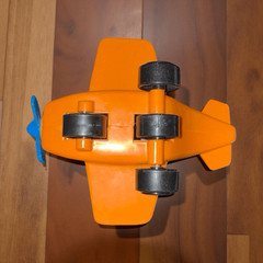 Vintage Tumble Wheels Dome Top Post Office Mail Airplane Orange Plastic A47
