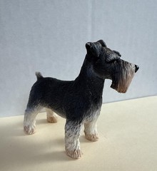 SAFARI LTD 2008 Schnauzer PVC Toy Figure Dollhouse 1:12 Vintage