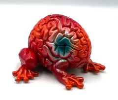Toy2R x Emilio Garcia / Lapolab 2″ Mini Jumping Brain Red Color Art Toys 2009