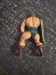 Muscular Action Figure Beige/Green/Brown w/ Green Helmet & Weapon – Plastic