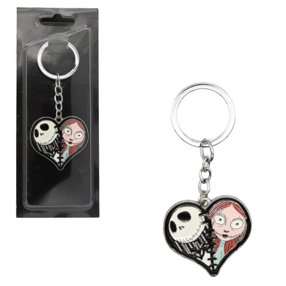JACK SKELLINGTON SALLY HEART Nightmare Before Christmas 1.5 in. Key Chain
