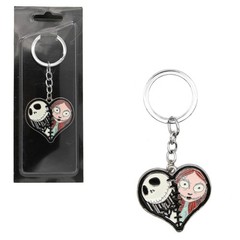 JACK SKELLINGTON SALLY HEART Nightmare Before Christmas 1.5 in. Key Chain