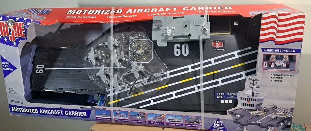 G.I. JOE USS Saratoga Motorized Aircraft Carrier #05225T Released in 2002