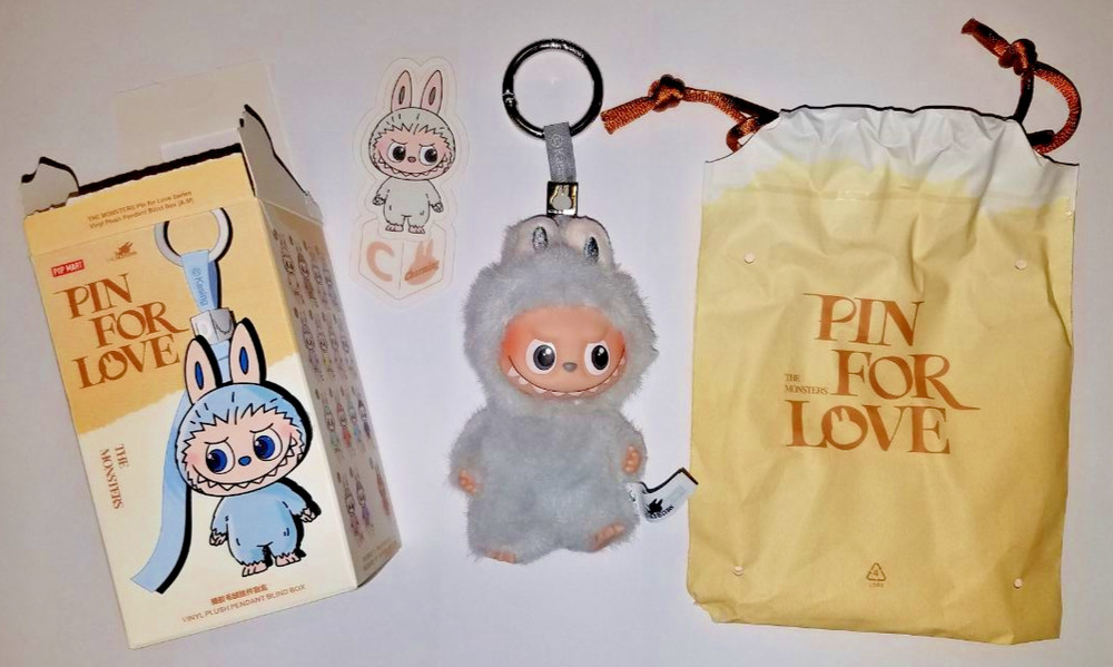 NEW AUTHENTIC Pop Mart Labubu Pin For Love V4 Alphabet Plush Pendant Letter “C”