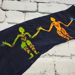 Rainbow Art Community Tribal Scarf Unsex One Size Silky Feel 50″ X 7.5″