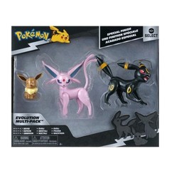 Pokemon Select Eevee Evolution Action Figures 3-Pack Eevee Umbreon Espeon NEW