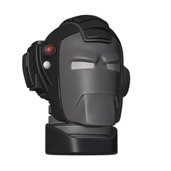 Black Armor Man Custom Action Figure Head 1:9 or 1:6 Mego
