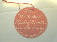 1950’s 60’s Mickey Mantle Yankees Hartland Baseball figure custom Hang Tag