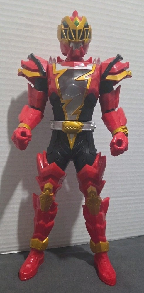 Power Rangers Dino Fury 12″ Figure Spiral Strike Red Ranger Lights Up.