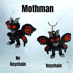 Mothman Flexi Horror Toy 3D Printed Articulated Halloween Figure 2.5″ Tall Scary