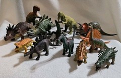 13 Dinosaur Toys Hard Plastic Dinosaurs Brontosaurus Stegosaurus Imperial Ukrd +
