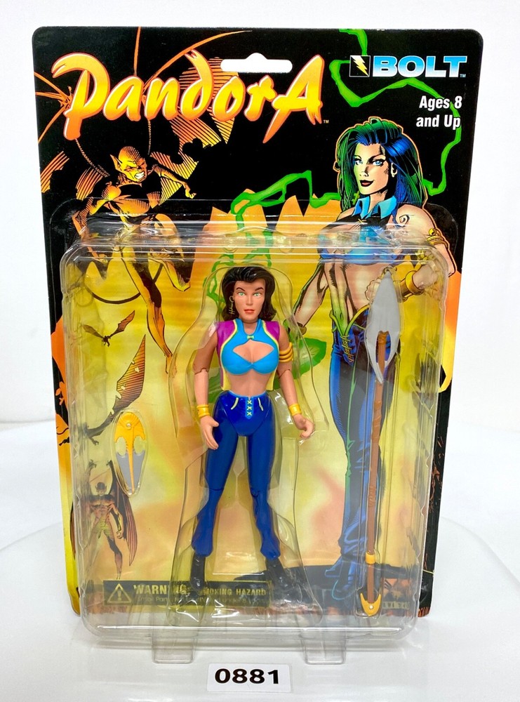 Vintage 1997 Bolt Toys PANDORA Blue Version with Spear Great 1990s Comic Figure