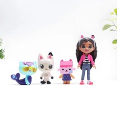 13pcs Anime Figure Gab Toy Smiling Cakey Catrat Hug Doll Mercat Cartoon Action